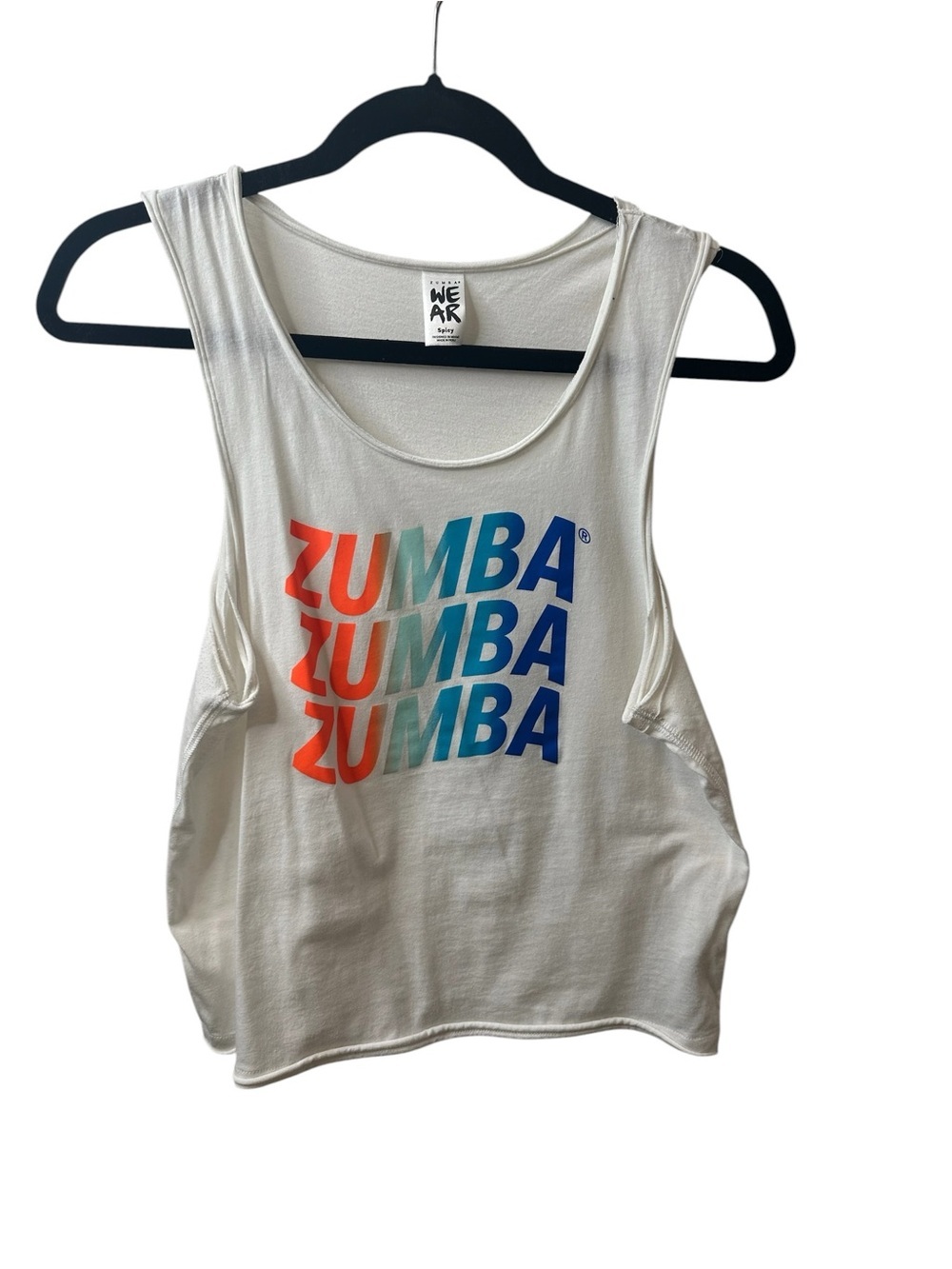 Zumba Fitness White Graphic Tank Size Spicey